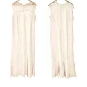 Cameron Blake  dusty light pink sleeveless mesh rhinestone gown dress 18